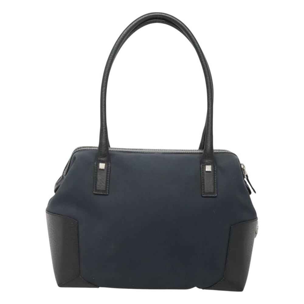 Salvatore Ferragamo Nylon Leather Handbag Black